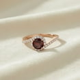 thumbnail image 4 of Mooneye Genuine 0.25 Ctw Garnet 925 Sterling Silver Rose Plated Women Valentines Day Gifts Ring, 4 of 6