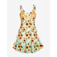 thumbnail image 1 of Vestido de Sol Talla Extra con Estampado de Girasol Rosegal  Vestidos florales de talla grande, 1 of 5