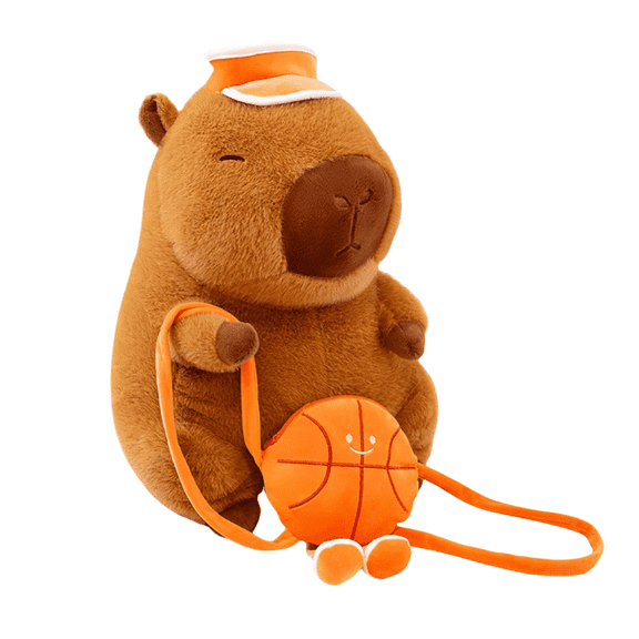 Fluffy Capybara Plush Cute Capybara with Basketball Stuffed Toy Stuffed Animals Friends Birthday Gift