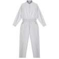 thumbnail image 5 of CHICTRY Big Girls Stand Collar Jumpsuit with Pockets Mechanic Boiler Suit One Piece Romper Coverall Ivory 16, 5 of 7