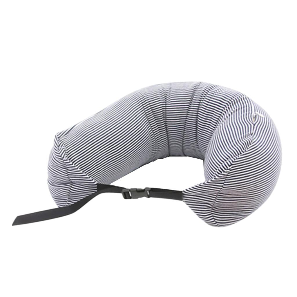Travel Pillow Neck Support Head Rest Airplane Car Cushion Black