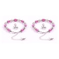 thumbnail image 1 of sweethay de perlas simuladas Cadenas de bricolaje de diamantes de imitación Brazalete atractivo de la amistad Buena elasticidad Niños Niñas Rosa roja 2Conjunto, 1 of 6