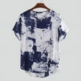 thumbnail image 3 of INCERUN Men's Vintage Short Sleeve Tie-Dye Printed Tee Casual Loose V Neck T Shirts Tops, 3 of 10