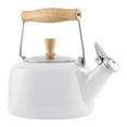 thumbnail image 5 of Chantal Enamel on Steel Sven Teakettle with Natural Wood, 1.4 quarts (Glossy White), 5 of 7