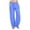 Sky Blue, variant on oiangi Beach Pants for Women Cotton Linen Palazzo Pant Drawstring Elastic Waist Casual Trousers Wine S