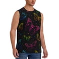 thumbnail image 2 of Haiem Men's Butterfly Print Tank Tops Summer Sleeveless Cut Off Workout T-Shirts Fitness Vest Athletic Undershirts-Small, 2 of 8