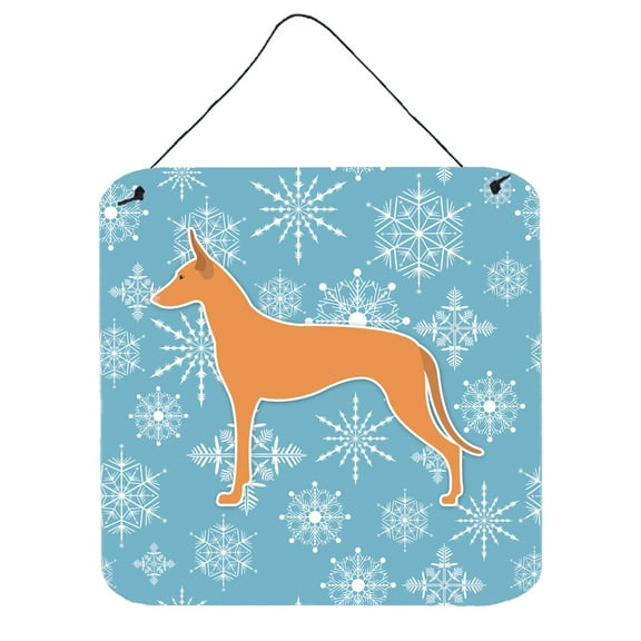 Caroline's Treasures BB3488DS66 Winter Snowflake Pharaoh Hound Wall or Door Hanging Prints, 6x6, multicolor