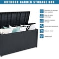 thumbnail image 4 of 113gal 430L Outdoor Garden Plastic Storage Deck Box Chest Tools Cushions Toys Lockable Seat Waterproof, Black, 4 of 10