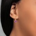 thumbnail image 4 of Gem Stone King 14K Yellow Gold Purple Zirconia Dangle French Wire Earrings for Women (3.00 Cttw, Gemstone Birthstone, Round 6MM), 4 of 4