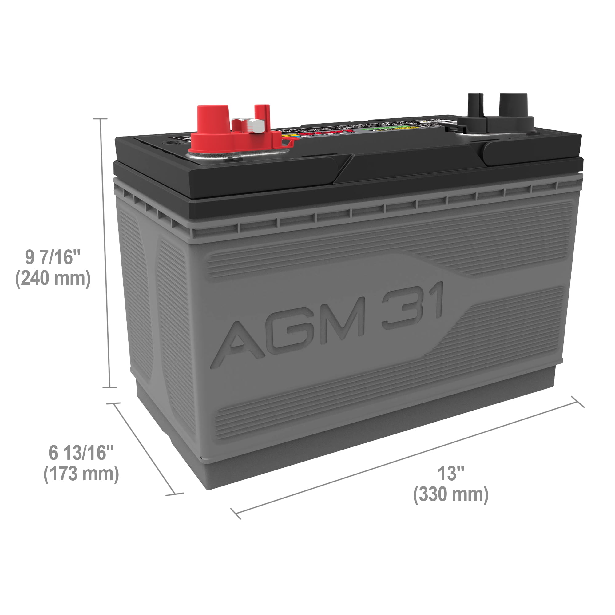 EverStart Platinum AGM Marine and RV Deep Cycle Battery, Group Size 31M, 12 V, 1030 MCA, 825 CCA