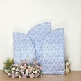 thumbnail image 2 of Efavormart Set of 3 White Blue Satin Chiara Backdrop Stand Covers With Chinoiserie Floral Print, Fitted Covers For Half Moon Wedding Arches 5ft, 6ft, 7ft, 2 of 5