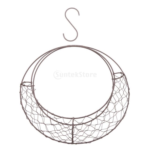 Rustic Iron Wire Wreath , er, Iron Hanging er, Holder (s Are Not Included) , Moon Shape Size