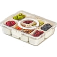 thumbnail image 1 of Contenedor para bocadillos, tabla de embutidos portátil para viajes con tapa, caja de almacenamiento de alimentos para refrigerador, organizador de bocadillos, contenedores de almacenamiento, 1 of 7