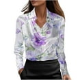 thumbnail image 2 of ZunFeo Womens Cowl Neck Blouse Long Sleeve Floral Print Top for Work Silky Soft Wrinkle Free Plus Size S-3X,Size 2XL, 2 of 5