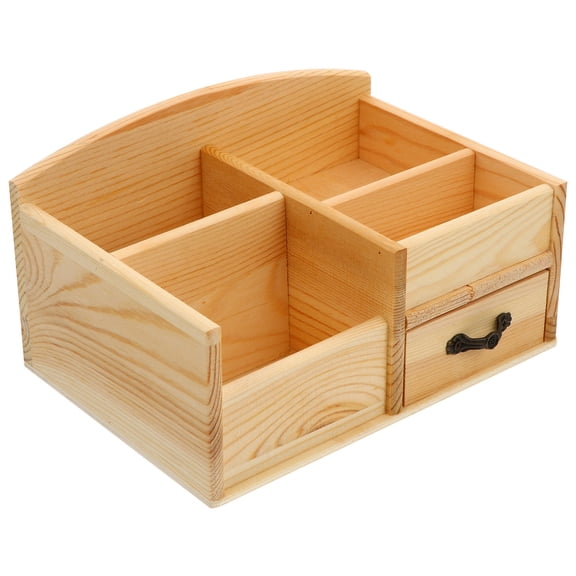 ROMANSENTIAL 1Pc Storage Box Rectangular Wood for Sundry Organizer and Living Room Use