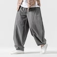 thumbnail image 2 of Men Loose Casual Pants, Joggers, Sweatpants, Elastic Waist Drawstring Straight Leg, Breathable Lightweight Athletic Workout Trousers for Gym Running Hiking Daily Wear, | AKLJWH,Dark Gray M, 2 of 9