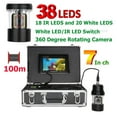 thumbnail image 2 of 7 Inch 20m/50m/100m Underwater Fishing Video Camera Fish Finder IP68 Waterproof 38 LEDs 360 Degree Rotating Camera ,Fishing Observation Device, 2 of 7
