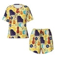 thumbnail image 4 of Qekee Musical Instruments Women's Pajama Set Short Sleeve Sleepwear Summer Home Wear with Pockets Soft Short Sleeve Shirt - Musical Instruments, 4 of 9