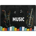 thumbnail image 2 of GZHJMY Music Note Piano Guitar Rainbow Black Area Rug Living Room Rugs - 5'3" x4 Abstract Large Soft Indoor Washable Rug Low Pile Carpet for Bedroom Dining Room Office Carpet Runner, 2 of 6