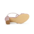 thumbnail image 5 of BLISSFUL STEP Women's Shoes Glitter Crisscross Strap Block Heel Sandals Pink 11, 5 of 7