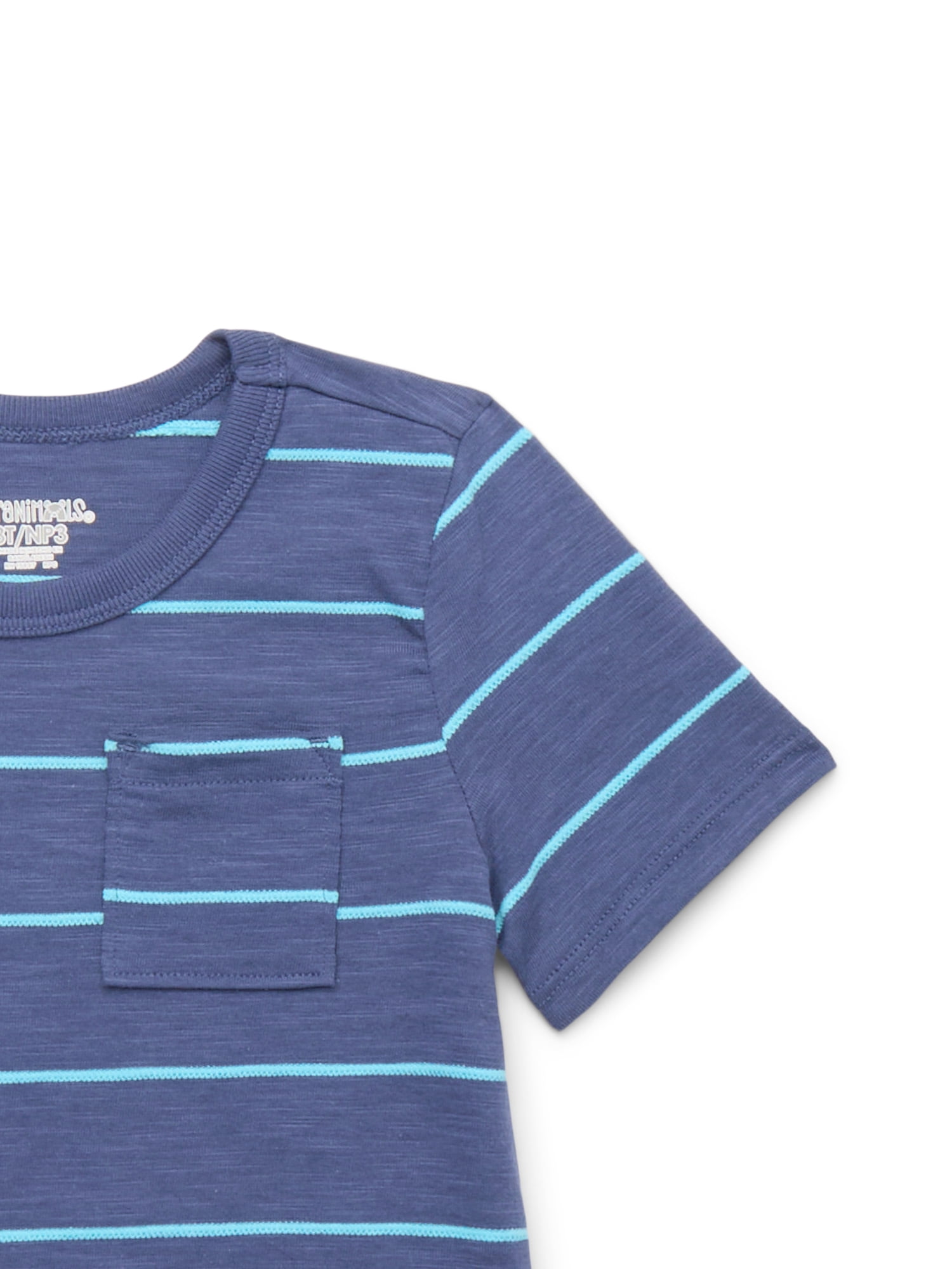 Garanimals Toddler Boy Short Sleeve Stripe Pocket T-Shirt, Sizes 18M-5T