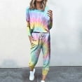 thumbnail image 2 of Going Out Outfits For Women 2 Piece Business Casual Loose Long Sleeve Winter Fall Fashionable Tops And Trousers Suit Set,Multicolor 2,3XL, 2 of 3