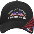 thumbnail image 2 of I Miss The America I Grew Up in Distressed Dad Hat Baseball Caps for Men 90s Washed Denim Adjustable Strapback Baseb, 2 of 7
