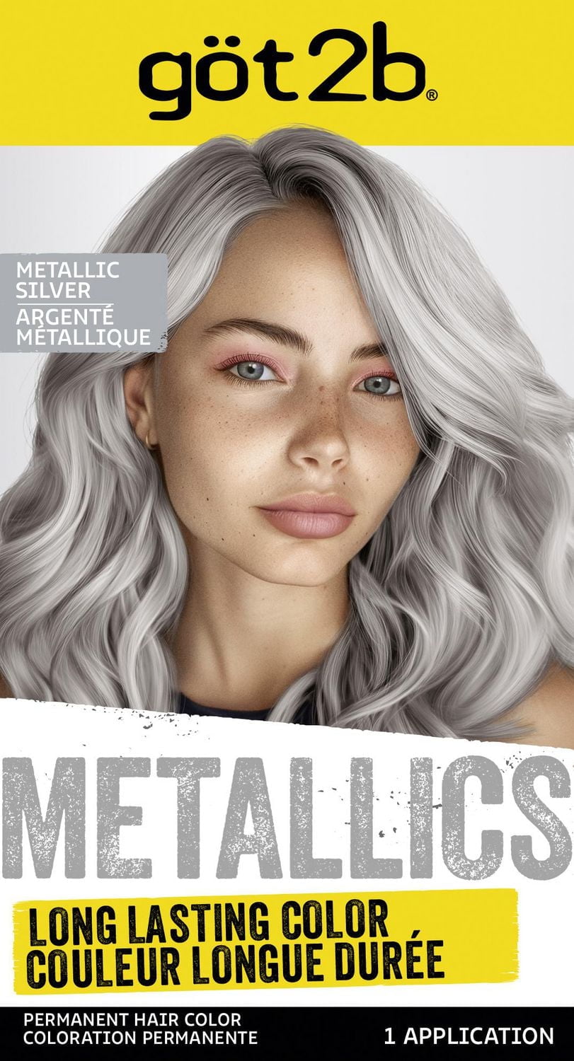 Got2b Metallics coloration permanente pour cheveux, argenté métallique M71, 1 application 1 application, 60 ml