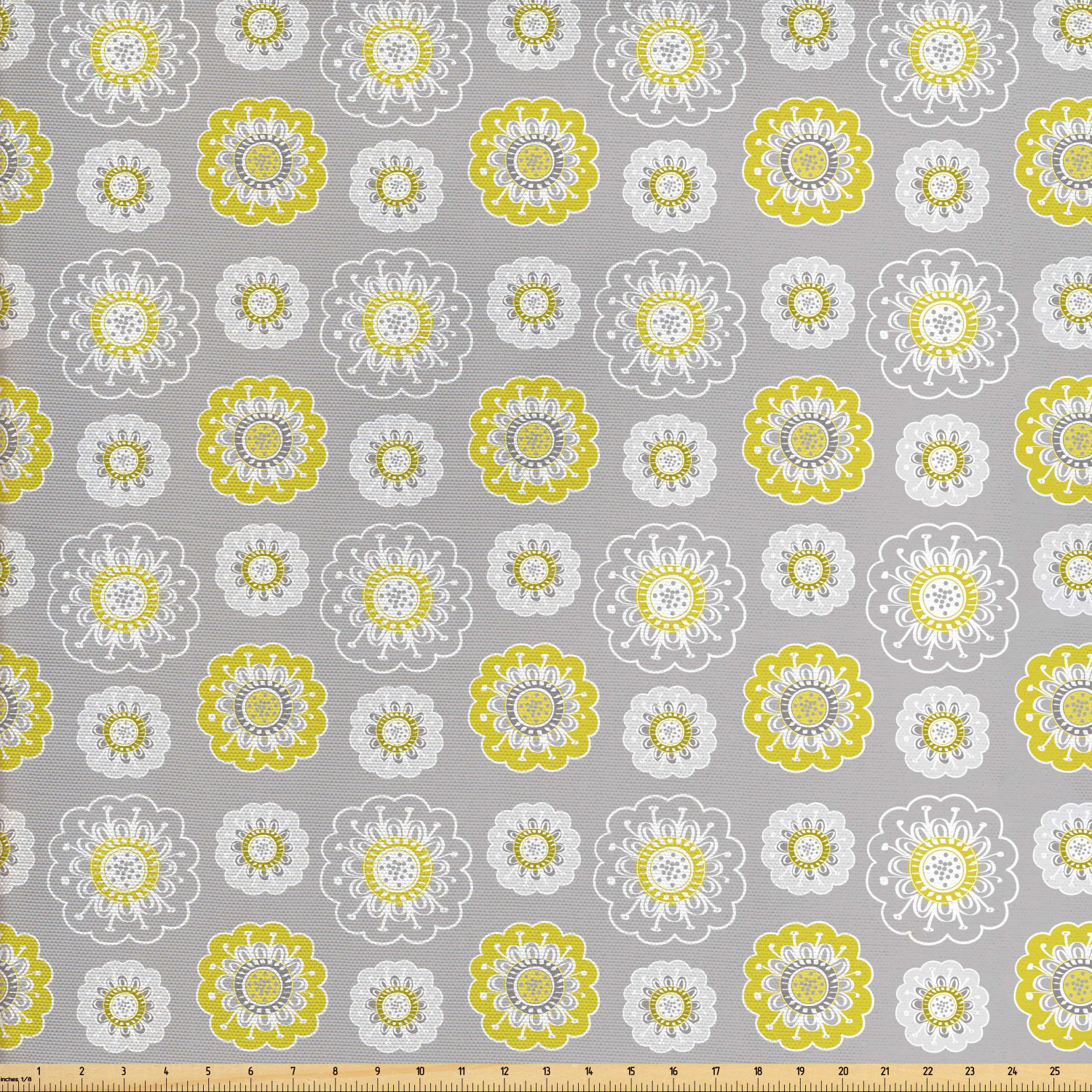 Grey and Yellow Fabric by The Yard, Pale Grey Backdrop with Inspired