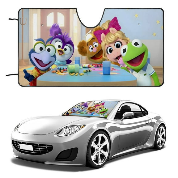 Muppet Babies-theme Windshield Sun Shade Front Protector Folding Car Sun Visor Blocks Uv Rays Keeps Your Vehicle Cool56in*30in(140cm*76cm)