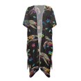thumbnail image 2 of SCRAWLGOD Sea Turtle Plumeria Print Womens Swimsuit Coverup Open Front Loose Kimono Swimsuit Cover Up Quick Dry Soft Bathing Suit Cover Up for Beach Party, 2 of 6