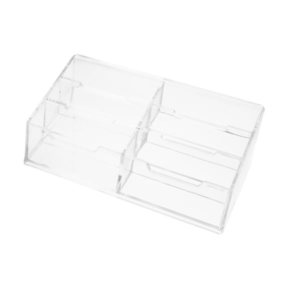 Acrylic Business Card Case Pencil Organizer Holder down Credit Convenient Storage Stylish White