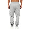 thumbnail image 2 of Mens Fleece Cargo Sweatpants, Relaxed Fit Casual Joggers, 2 of 5