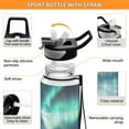 thumbnail image 4 of Qxltty Aurora White Horse Pattern Water Bottle 32 oz with Straw BPA Free Reusable Fitness Sport Bottle Perfect for Travel School Outdoors and Gym, 4 of 7