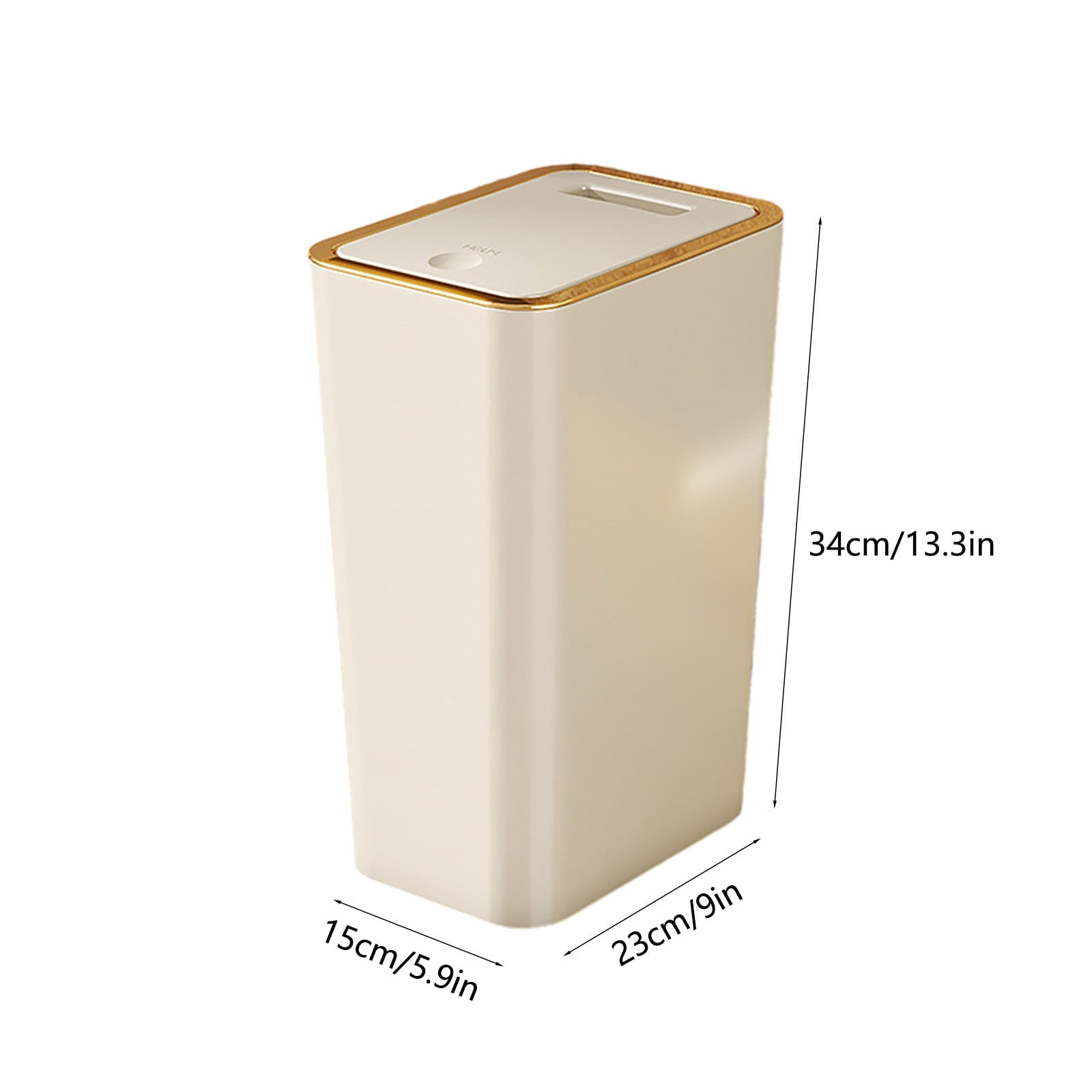 Kitchen Trash Can, Step-On Garbage Can with Lid, Tall Kitchen & Bathroom Trash Can, Small Office Waste Bin, Yellow - Xuniizn