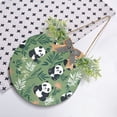 thumbnail image 4 of Cute Panda Green Bottom Front Door Porch Decoration Hanging Sign with Artificial Green Plants and Bow for Home Outdoor Indoor, 4 of 7