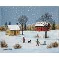 thumbnail image 2 of Mark, Sharon 24x20 Gold Ornate Wood Framed with Double Matting Museum Art Print Titled - Snow Day, 2 of 4