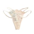 thumbnail image 2 of Gibobby Bragas elásticas para mujer Mujer encaje jacquard tanga cintura correa sexy bragas （Beige，Talla única), 2 of 5