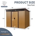 thumbnail image 3 of 8ft x 6ft Metal Outdoor Storage Shed - Coffee | Lockable Sliding Doors, Weatherproof & Rust-Resistant Garden Tool Storage for Patio & Lawn, 3 of 9