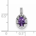 thumbnail image 3 of 925 Sterling Silver Rhodium Plated Diamond and Amethyst Pendant, 3 of 7