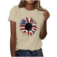 thumbnail image 2 of Cavosen Red White and Blue T Shirts Women Petite Patriotic Short Sleeve Crew Neck Tops USA Star Striped Print T Shirts Lady XL Independence Day Casual Tops 4th of July Tunic Tees Patriotic Clothes, 2 of 4