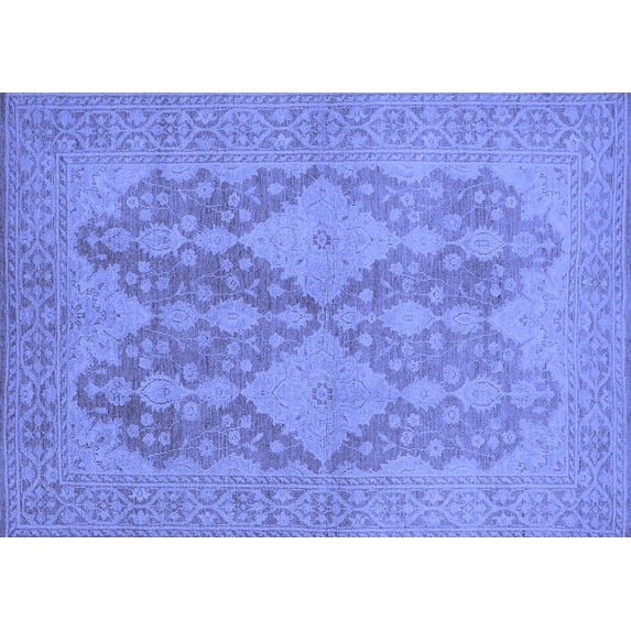 Ahgly Company Indoor Rectangle Oriental Blue Industrial Area Rugs, 2' x 5'