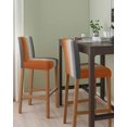 thumbnail image 2 of Burnt Orange Gray Ombre Bar Stool Covers Set of 4, Vintage Farmhouse Wooden Stretch Washable Bar Chair Covers with Backs, Removable Pub Counter Height Chair Cover for Kitchen Dining Room Cafe, 2 of 7