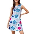 thumbnail image 2 of WILLBEST Regalos Para Mujer Vestido Playero Elegante De Verano Con Estampado Informal Y Sin Mangas, Largo Medio, Cuello Redondo 2059, 2 of 4