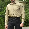 thumbnail image 3 of ZCFZJW Men's Tactical Shirts Long Sleeve Zipper Pockets Cargo Shirts Lightweight Quick Dry UPF 50+ UV Sun Shirt for Hiking Fishing Khaki S, 3 of 5