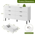 thumbnail image 2 of EastVita 54.7 Inch Chest of Drawers White Modern Fluted 6 Drawer Dresser with Metal Legs and Handles and Anti-Tipping Design for Bedroom Living Room Hallway, 2 of 6
