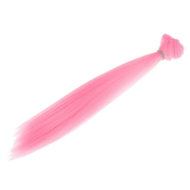Peluca de Muñeca de 25x100cm, Extensiones de Cabello , Peluca DIY Y Accesorio de Reparación Apto para Las de , Fa Rosado