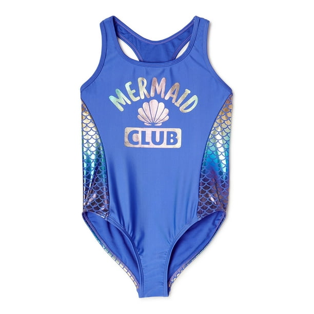 Wonder Nation Wonder Nation Girls Mermaid Club One Piece Swimsuit 4 16 Girls Plus Walmart Com Walmart Com