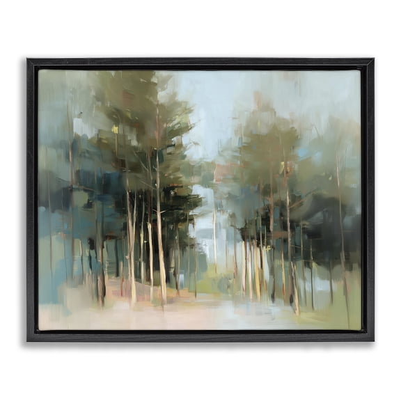 Stupell Industries The Grove Impressionist Forest Black Framed Floater Canvas Wall Art, design by Kim Curinga