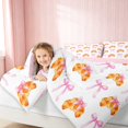 thumbnail image 3 of Erosebridal Pastel Satin Bow Ribbon Twin Comforter Sets for Girls, Romantic Floral Print Bedding Set, Pink Reversible 2-Piece 1 Comforter and 1 Pillowcase, 3 of 6